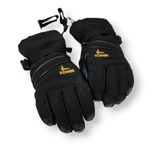 KOMBI Gore-tex + Leather winter cold weather gloves in black size L